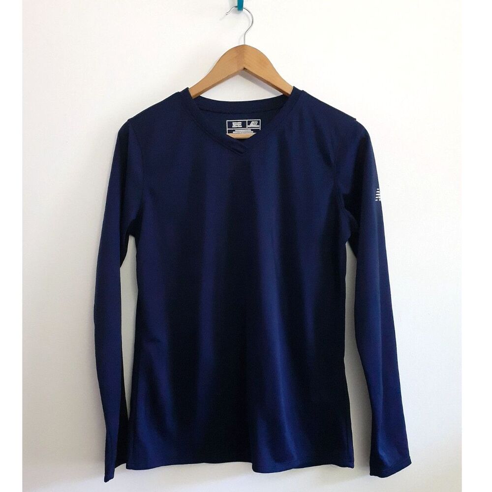 New Balance  Women's V-Neck Long Sleeved Navy Rushguard Performance Top M